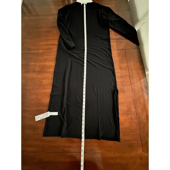 MANGO MNG Knitted Long Sleeve Maxi Sweater Dress Contrasting Shirt Collar Sz 6 - Picture 12 of 13